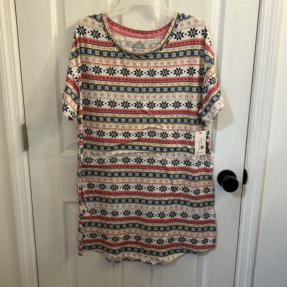 NWT Secret Treasures Women’s Sleep Shirt Short Sleeve Pajama Top Small Medium